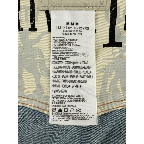 VTG Levi's Silver Tab Trucker Jean Jacket Youth 10-12 yrs Denim Sherpa Collar - Picture 15 of 16